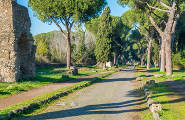 The Appian Way (Appia Antica) in Rome.