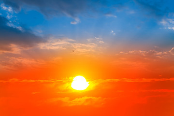 dramatic red sunset background