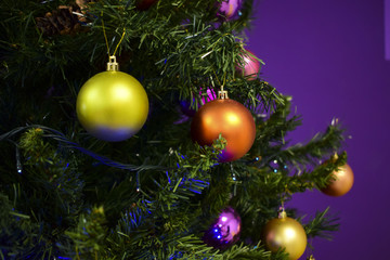 Obraz na płótnie Canvas Christmas Tree With Ornaments.