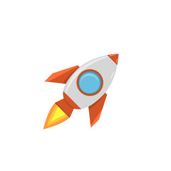 Cartoon rocket space ship