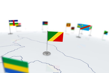 Naklejka premium Republic of the Congo flag