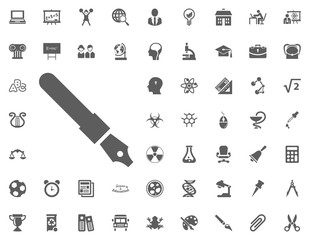 Pen icon. science and education vector icons set.