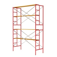 Scaffolding metal construction isolated on white. 3d render illustration