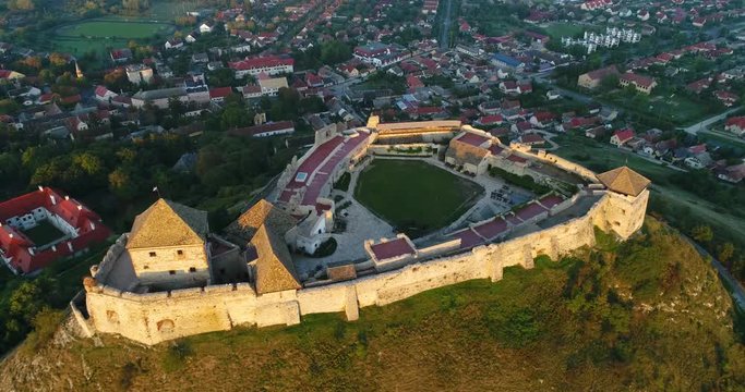 Aerial video of Beautiful fortress, Sumeg, Hungary