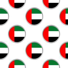 Seamless pattern from the circles with flag of the United Arab Emirates .