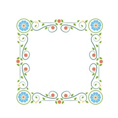 Fototapeta na wymiar Floral flower frame vector art