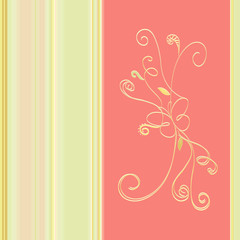 Background with pattern, butterfly and lines