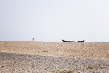 Naklejka premium Beautiful black beach in Varkala, Kerala, India
