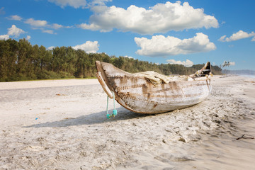 Beautiful black beach in Varkala, Kerala, India