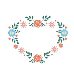 Fototapeta na wymiar Floral flower frame vector art