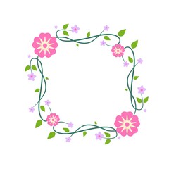 Obraz na płótnie Canvas Floral flower frame vector art