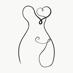 Female figure from one line