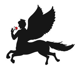 A romantic prince with a horse's body and wings