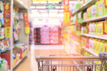 Shopping cart  in the supermarket