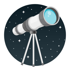 Teleskop Flat Design Icon - 185815790