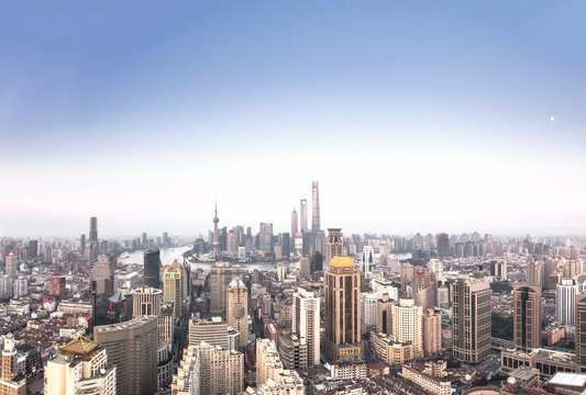 Panoramic view of Shanghai skyline and cityscape © Eugene