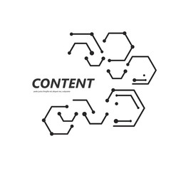 Line and dots connect vector. Geometric hexagon abstract molecular structure