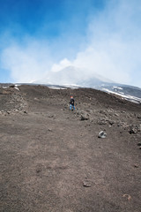 Fototapeta premium Smoking summit of Etna volcano, Sicily, Italy.