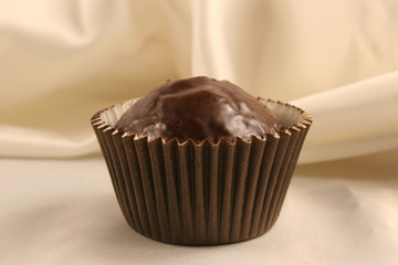 Chocolate muffin closeup