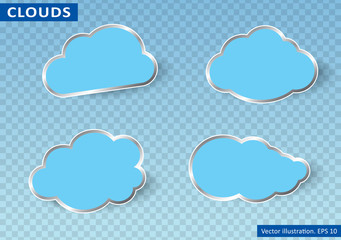 Clouds vector on transparent background. Vector illustration.