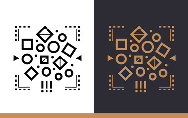 Linear icon Unstructured data. Data science technology and machine learning process. Suitable for print, website and presentation