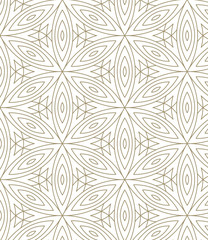Minimalistic repeating linear flower pattern on white background