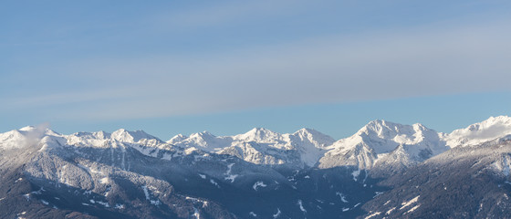Fototapeta na wymiar snow mountain chain Alps landscape south tirol Italy
