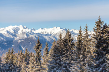 snow mountain  chain Alps landscape south tirol Italy