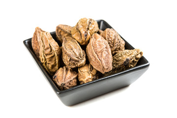 Pile of harde pods isolated on a white background
