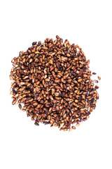 Pile of dried pomegranate seeds isolated on a white background