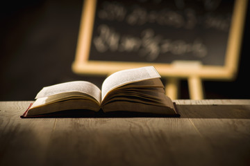 Concept sciences at the school, book relating to the chalkboard