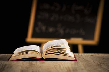 Concept sciences at the school, book relating to the chalkboard