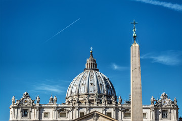 Obelisk and dome in Saint Peter's square