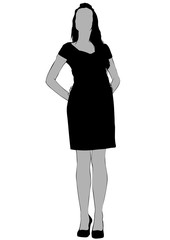 Fototapeta premium Beautiful girls in fashionable clothes on white background