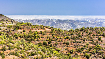 Terraces in a mountain valley in the Troodos mountains © andrey_iv