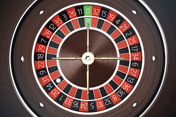 Las Vegas Casino Roulette 3D rendering concept. Casino Roulette Game. Casino Gambling Concept