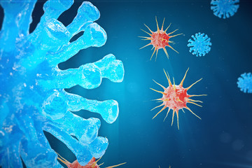 Fototapeta na wymiar Chronic liver disease viral hepatitis infection, Hepatitis viruses in infected organism. 3d illustration