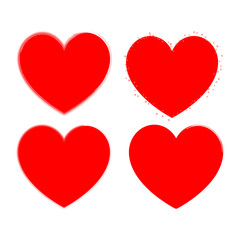 Heart set for Valentine days Red color