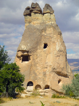 Cappadocia landscape, sandstone rocks in Turkey