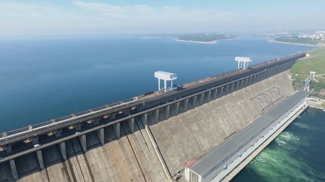 Aerial shot Bratsk HPP