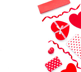 mock up template for Valentine's day on white background. View from above