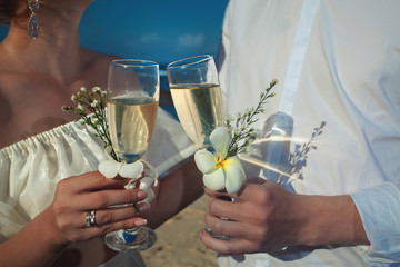 wedding couple just married