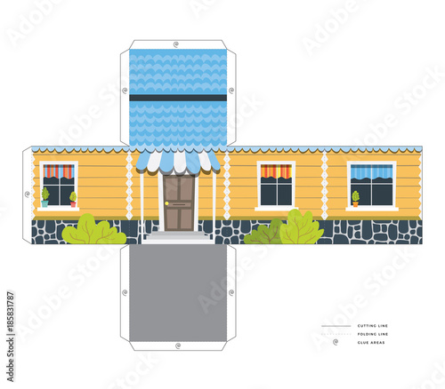 Make Your Own House Cute Paper Craft Vector Print Embly Model Make Your Own House Cute Paper Craft Vector Print Embly Model