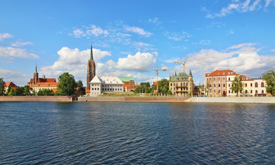 Obraz premium Vega del río Oder, Wroclaw, Polonia