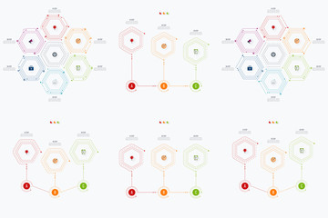 Set with infographics