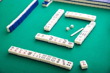 playing mahjong