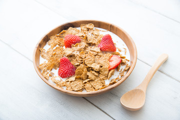 corn flakes with strawberry