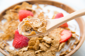 corn flakes with strawberry