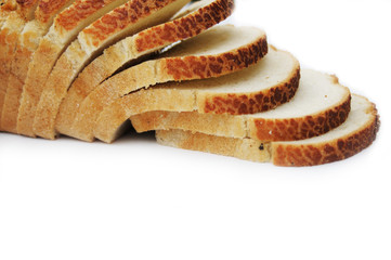 loaf of bread on a white background