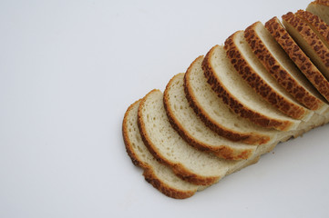 loaf of bread on a white background